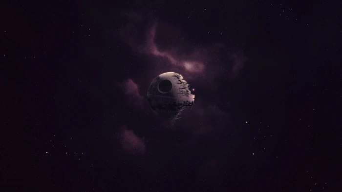 artwork Death Star Purple space Wars night star 2k