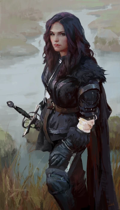 artwork women sword The Witcher Yennefer of Vengerberg