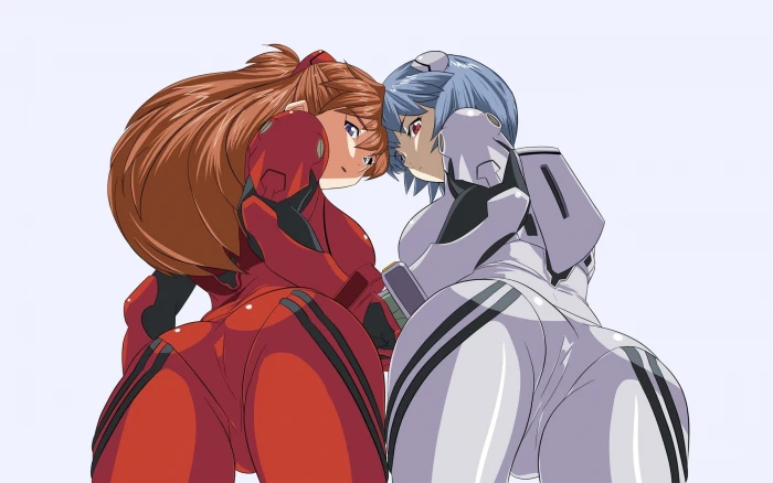 Asuka Langley Soryu Ayanami Rei Neon Genesis Evangelion studio shot 2k
