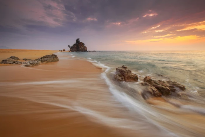 beach background hd water sea sky sunset beauty in nature 2k