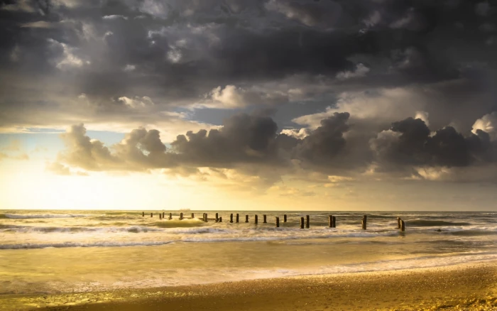 black and brown wooden framed painting nature landscape clouds 2k
