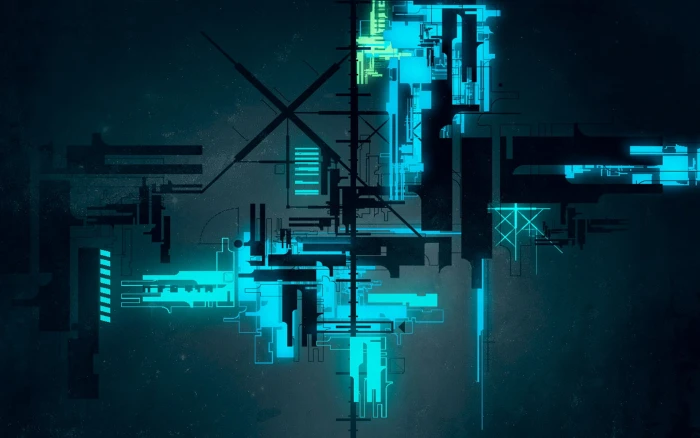 black and blue digital wallpaper art abstract lines 2k