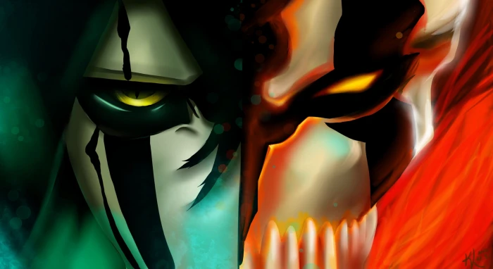 Bleach Ichigo Korusaki hollow form digital wallpaper anime Ulquiorra Cifer 2k