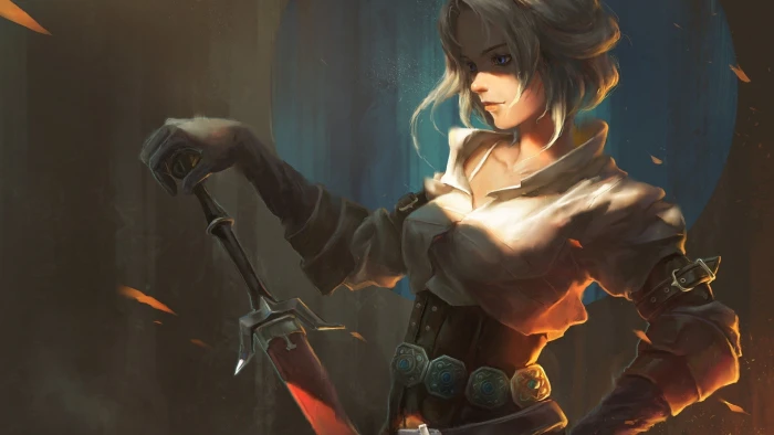 Blonde Ciri fantasy Art sword The Witcher 3 Wild Hunt 2k