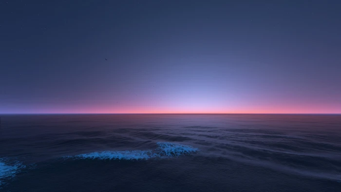 body of water sky stars sunset sea digital art nature blue 2k