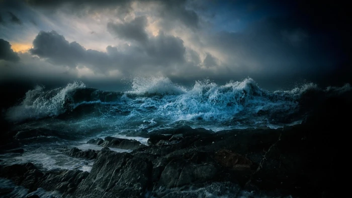 blue body of water wallpaper nature landscape clouds sea 2k