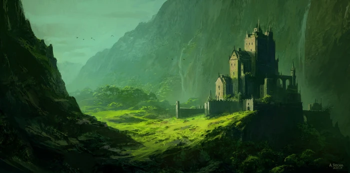 brown house graphic wallpaper artwork fantasy art castle landscape 2k