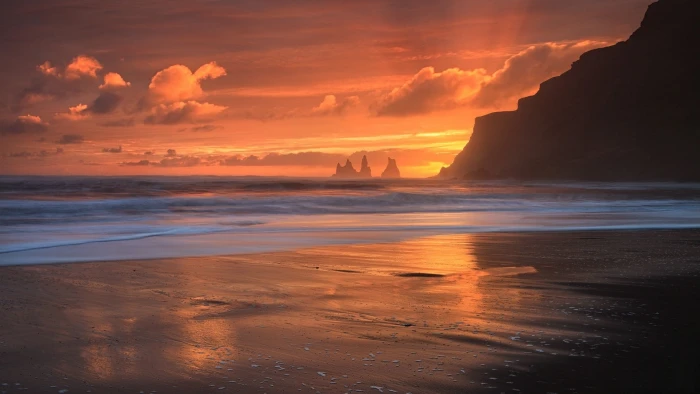 body of water nature landscape sunset beach sea rock island 2k