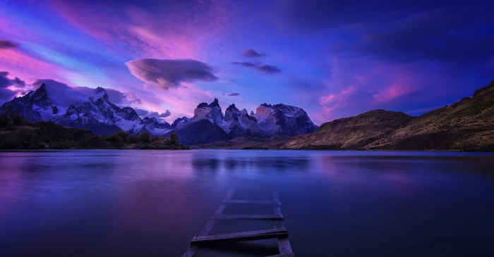 calm body of water Patagonia panorama nature landscape Chile 2k