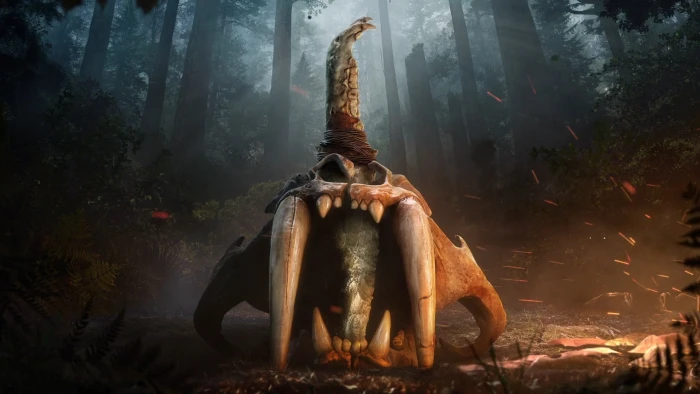 brown animal skull landscape far cry primal tree forest plant 2k