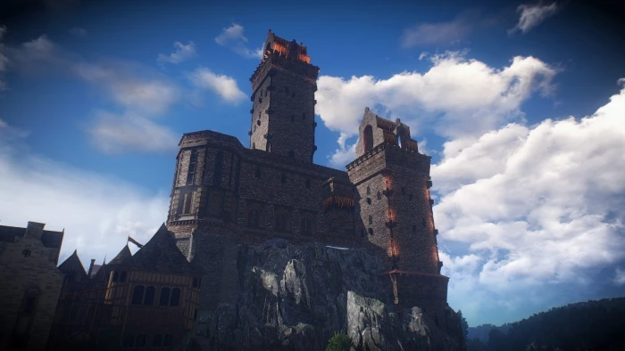 brown castle The Witcher 3 Wild Hunt video games architecture 2k
