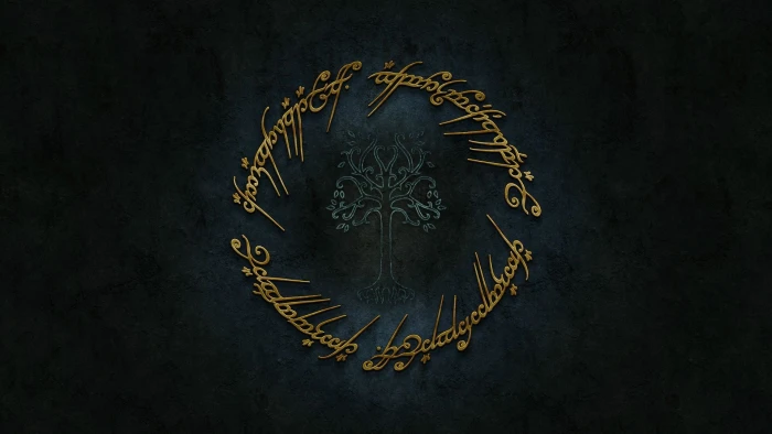 brown text with black background The Lord of the Rings art and craft 2k