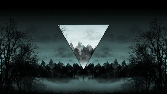 Abstract Polyscape Fog Nature Night Tree Triangle 2k