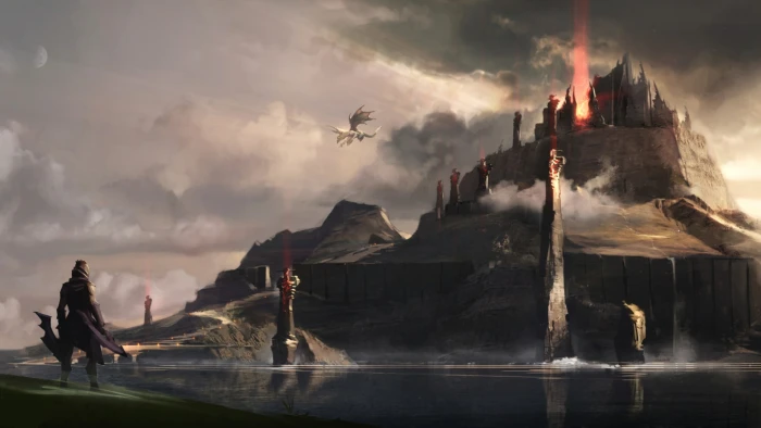 Dota 2 AntiMage sky cloud water architecture nature 2k