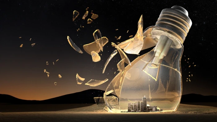 cracked light bulb wallpaper digital art lightbulb broken glass 2k