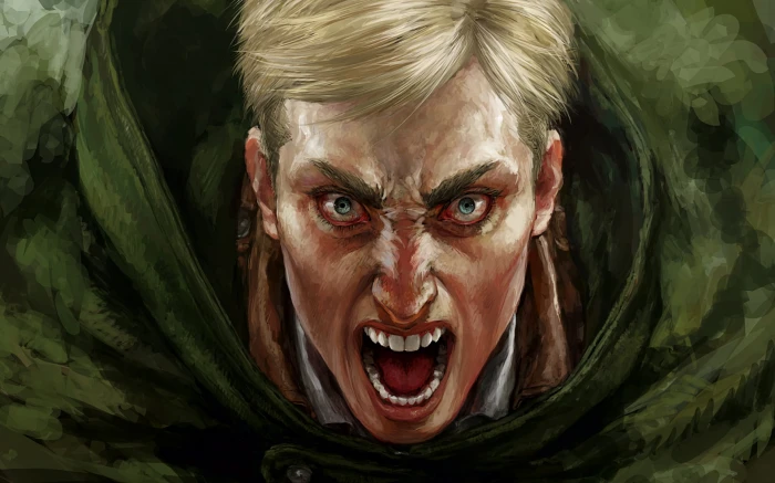 Anime Attack On Titan Erwin Smith anger emotion negative 2k