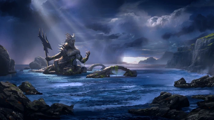 Dota 2 Slardar wallpaper video games Poseidon sea God of War 2k