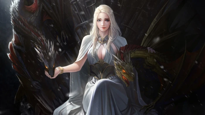 Game of Thrones illustration digital art Daenerys Targaryen 2k