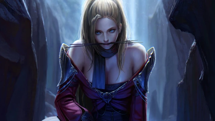 female anime character digital wallpaper art archer 2k