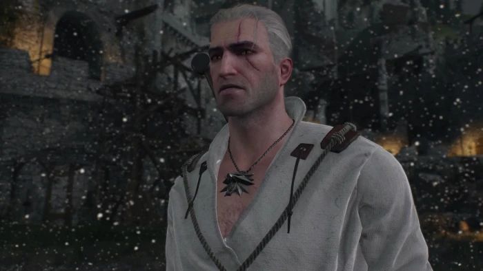 Geralt of Rivia The Witcher 3 Wild Hunt waist up front view 2k