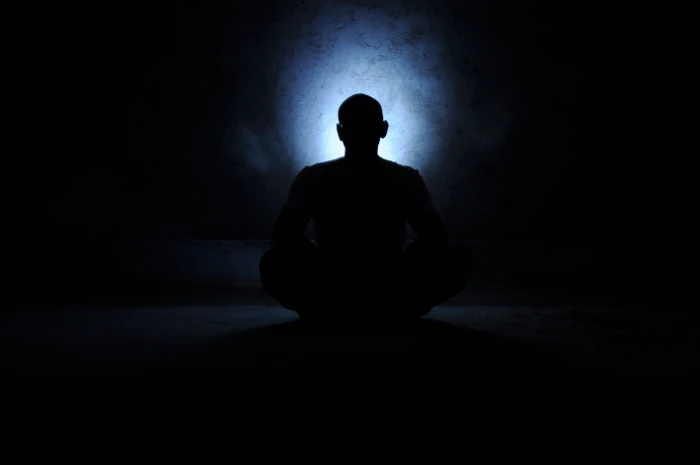 silhouette photography of person saint meditation yoga meditating 2k 4k