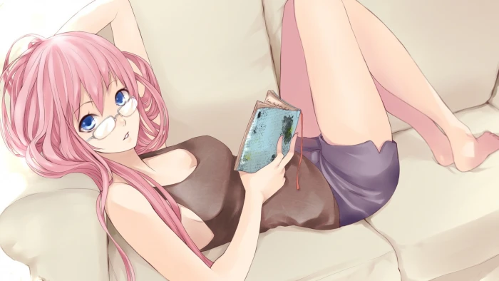 pink haired female anime character wallpaper girls Megurine Luka 2k