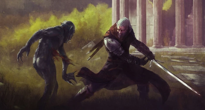 artwork fantasy art geralt of rivia the witcher sword 3 wild hunt video games 2k