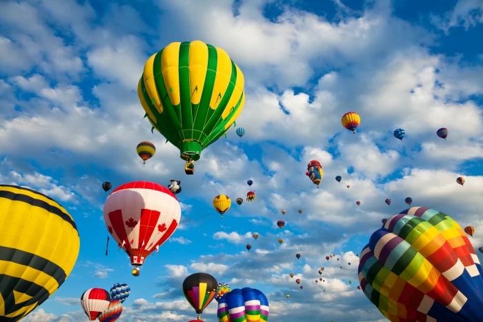 assorted hot air balloons under gray clouds during daytime balloon 2k