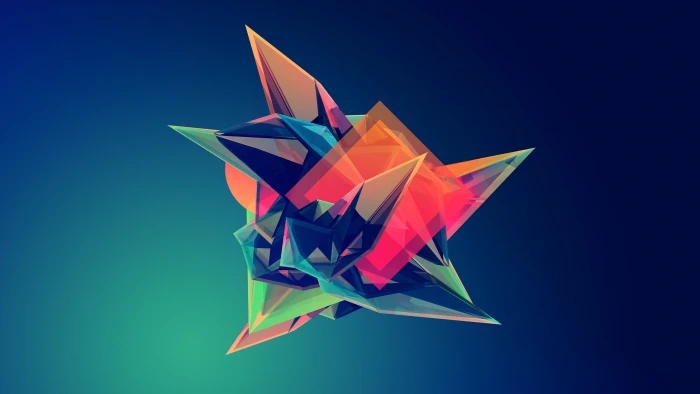 red and blue quarts digital wallpaper green orange abstract illustration 2k