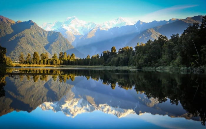 background nature image mountain reflection beauty in 2k