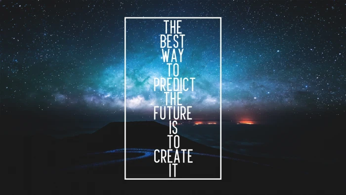 the best way to predict future is create it quote digital art 2k
