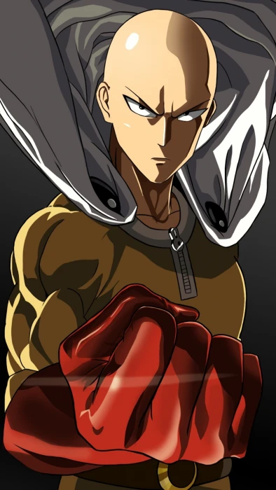 Saitama untitled One Punch Man anime gloves vector illustration