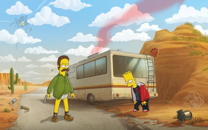 The Simpsons Bart Simpson breaking bad humor Ned Flanders 2k