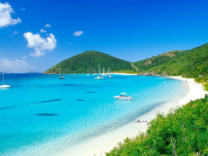 beach and trees coast sea tropical island water sky scenics nature 2k