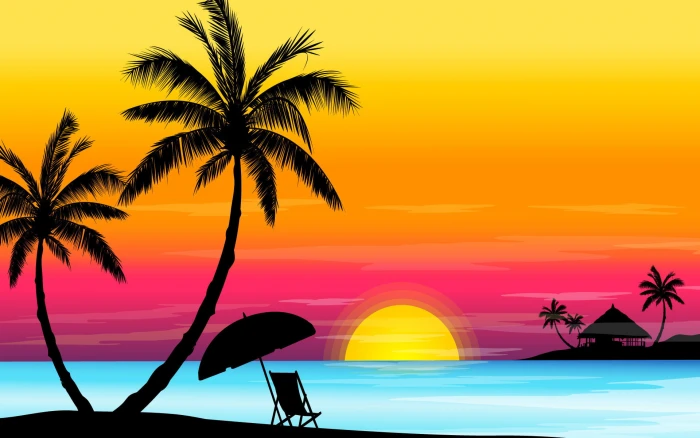 beach vector Drawing 2k