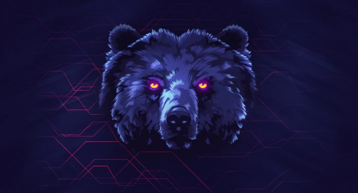 Bear Background Face Neon Animals James White Synth Retrowave 2k