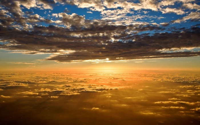 Beautiful scenery sunset sky clouds 2k