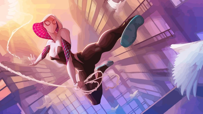 Spider Gwen wallpaper Marvel Comics Man vector illustration 2k
