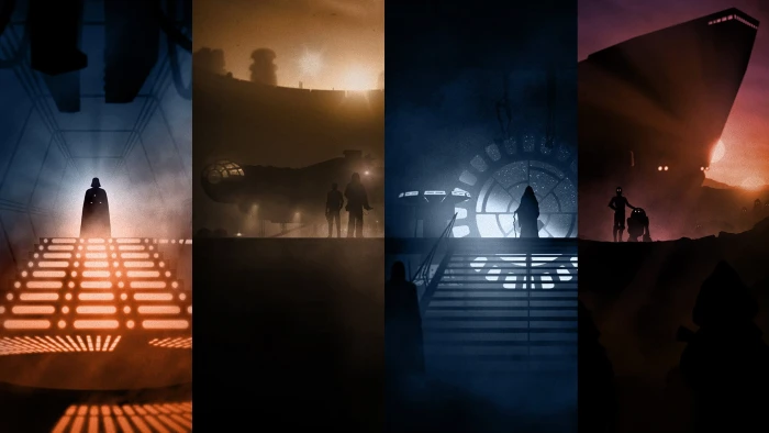 Star Wars movie poster collage science fiction Darth Vader 2k