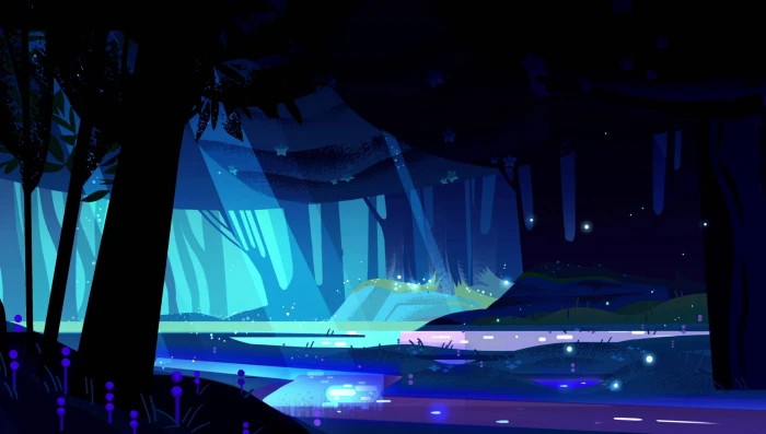 Steven Universe forest landscape fantasy art illustration 2k