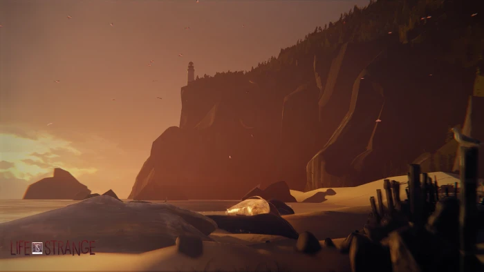 black and white wooden table Arcadia Bay Life Is Strange sunset 2k 4k