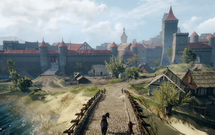 town bridge during daytime The Witcher 3 Wild Hunt Cirilla Fiona Elen Riannon