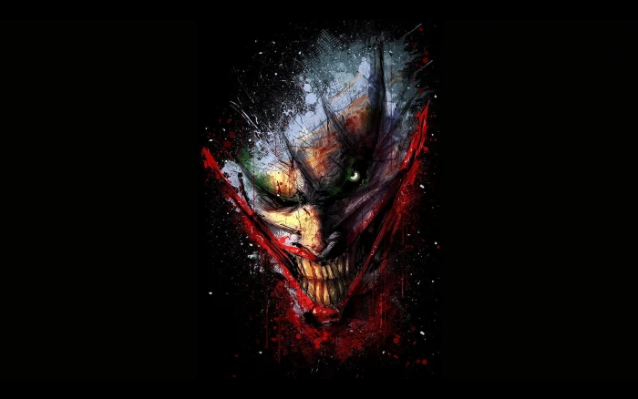 The Joker painting Batman red black Color backgrounds abstract 2k