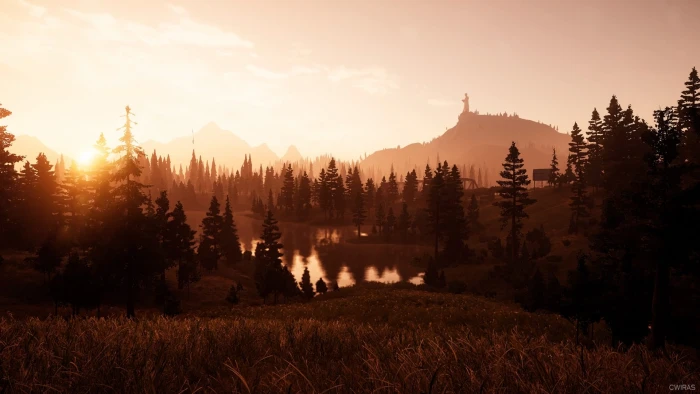 trees near body of water overlooking mountain PlayStation Far Cry 2k