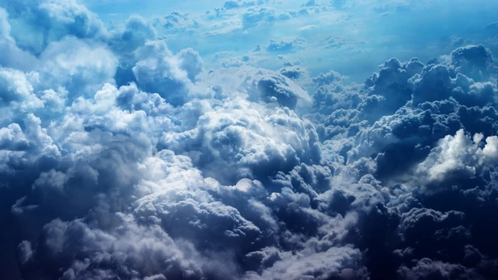 white and blue clouds digital wallpaper nature landscape bird's eye view 2k