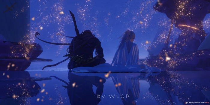 WLOP Ghost Blade anime girls 2k