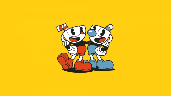 two red and blue robot costume wallpaper Cuphead Video Game 2k 4k