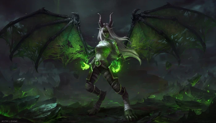 untitled magic demon Demon Hunter illidari wings video games 2k