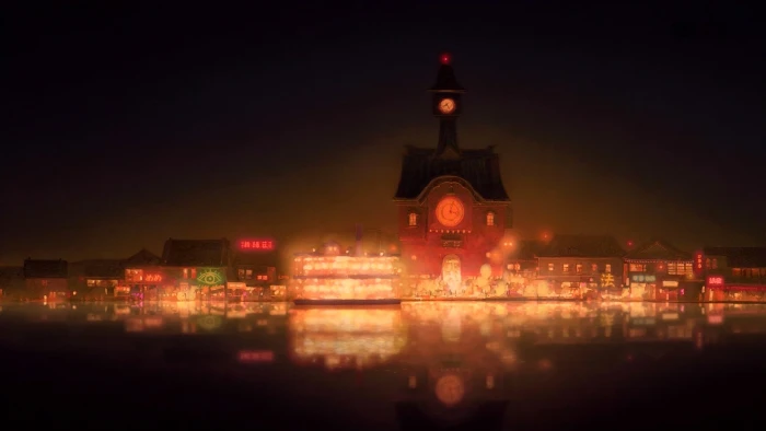 untitled Spirited Away Studio Ghibli anime architecture illuminated 2k