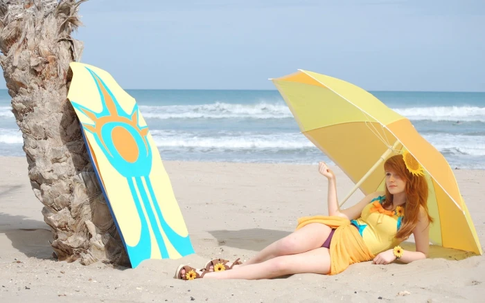 women's yellow and teal sleeveless mini dress League of Legends 2k